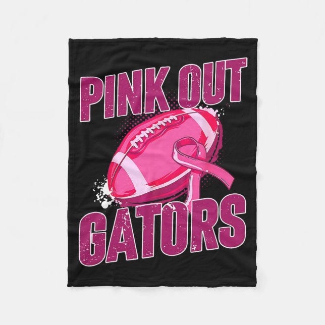 Gators Pink Out Football Tackle Breast Cancer  Fleece Blanket (Front)