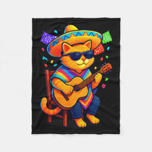 Gatos before vatos mexican cat poncho fiesta cinco fleece blanket