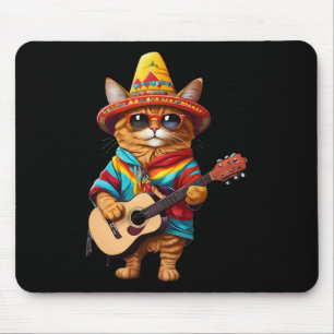 Gatos Before Vatos Mexican Cat Poncho Fiesta Cinco Mouse Mat