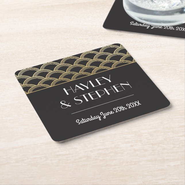 Gatsby Art Deco 1920's Coasters Wedding Party (Angled)