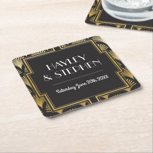 Gatsby Art Deco 1920's Coasters Wedding Party