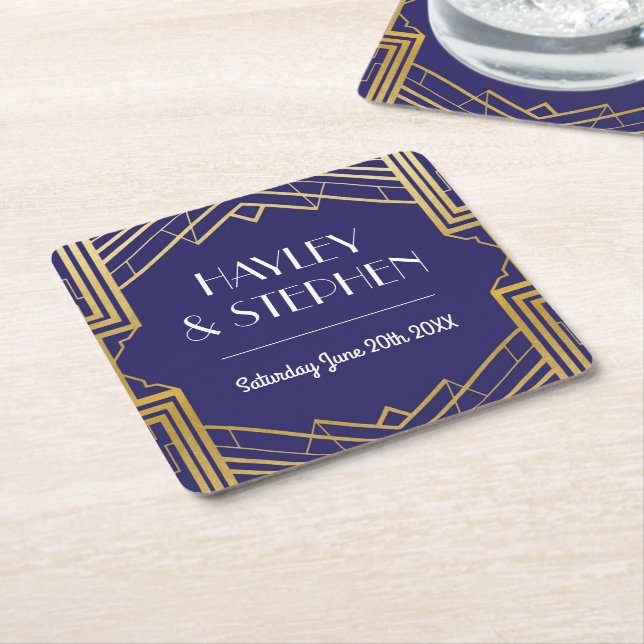Gatsby Art Deco 1920's Coasters Wedding Party (Angled)