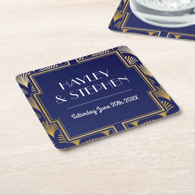 Gatsby Art Deco 1920's Coasters Wedding Party (Angled)