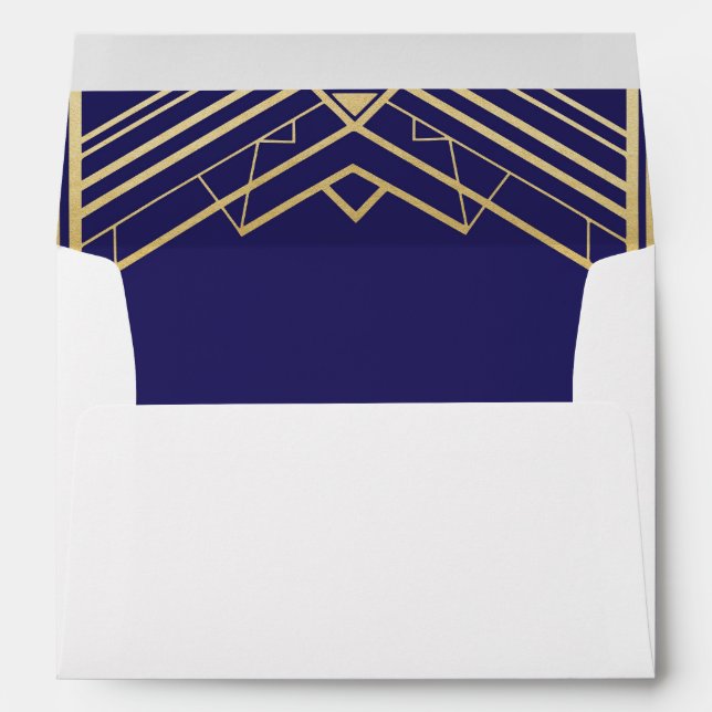 Gatsby Art Deco 1920s Wedding Invitation Envelopes (Back (Bottom))