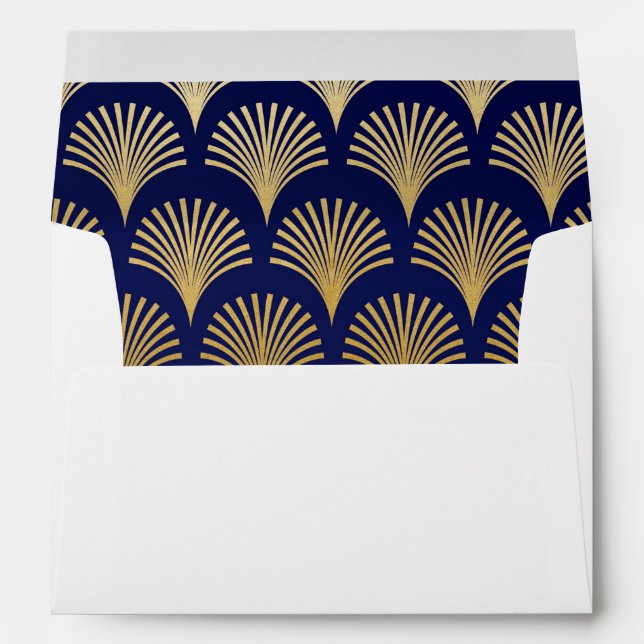 Gatsby Art Deco 1920s Wedding Pattern Envelopes (Back (Bottom))