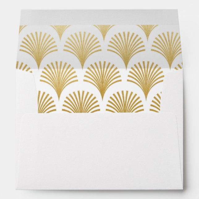 Gatsby Art Deco 1920s Wedding Pattern Envelopes (Back (Bottom))