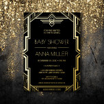 Gatsby Art Deco Black and Gold Baby Shower<br><div class="desc">Our Gatsby-themed Baby Shower Invitation is the perfect choice for a chic and stylish celebration of the arrival of your little one. Inspired by the lavish parties and opulent style of The Great Gatsby, this invitation features a sleek and sophisticated design, with elegant gold foil accents and a bold, geometric...</div>