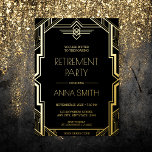 Gatsby Art Deco Black and Gold Retirement Party Fo<br><div class="desc">Our Great Gatsby-inspired Retirement Party Invitation is the perfect choice for a chic and stylish celebration of your retirement. Inspired by the lavish parties and opulent style of The Great Gatsby, this invitation features a sleek and sophisticated design, with elegant gold foil accents and a bold, geometric pattern. The front...</div>