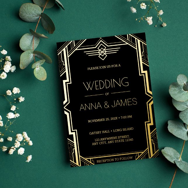 Gatsby Art Deco Black and Gold Wedding (Creator Uploaded)