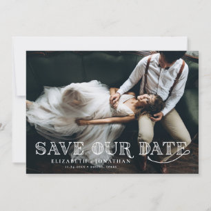 Gatsby Art Deco Lettering Overlay Photo Save The Date