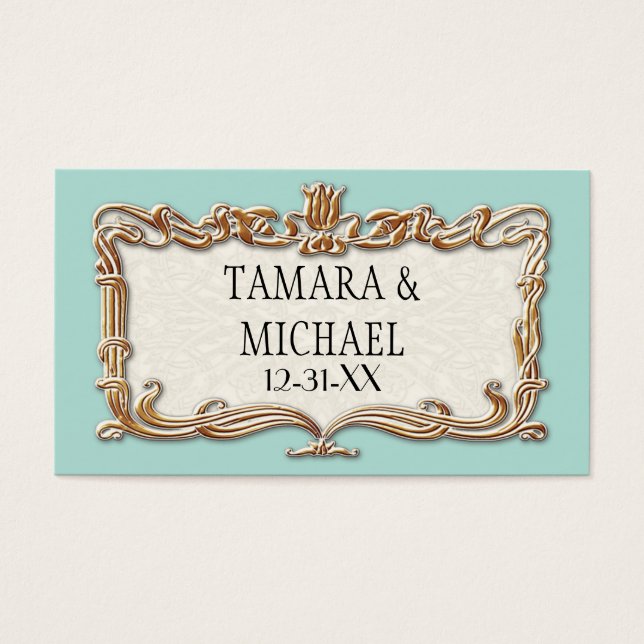 Gatsby Art Deco Nouveau Lace Faux Gold Tulip (Front)