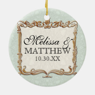 Gatsby Art Deco Nouveau Lace Faux Gold Tulip Ceramic Tree Decoration