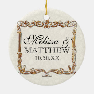 Gatsby Art Deco Nouveau Lace Faux Gold Tulip Ceramic Tree Decoration