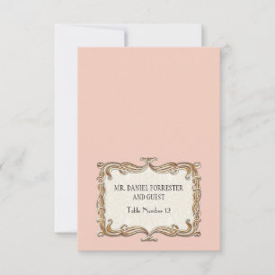 Gatsby Art Deco Nouveau Lace Faux Gold Tulip Invitation