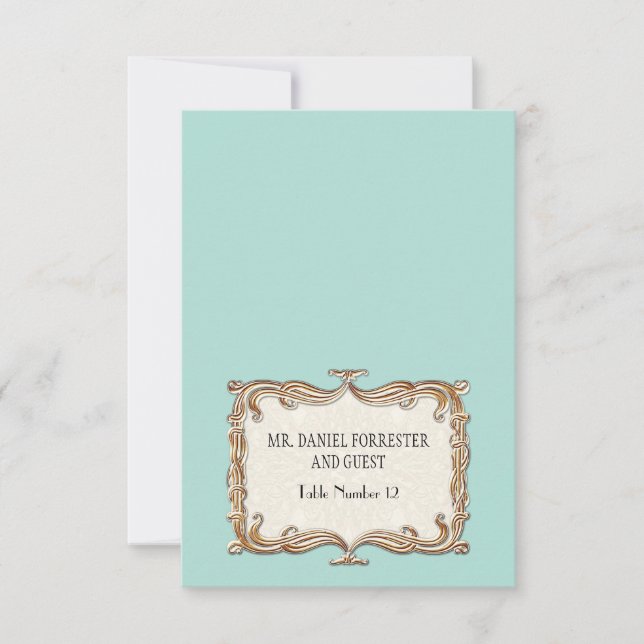 Gatsby Art Deco Nouveau Lace Faux Gold Tulip Invitation (Front)