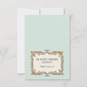 Gatsby Art Deco Nouveau Lace Faux Gold Tulip Invitation