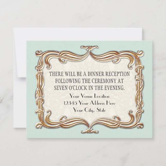 Gatsby Art Deco Nouveau Lace Faux Gold Tulip Invitation (Front)