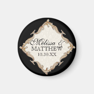 Gatsby Art Deco Nouveau Lace Faux Gold Tulip Magnet