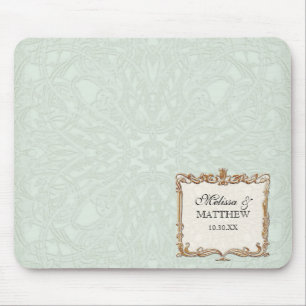 Gatsby Art Deco Nouveau Lace Faux Gold Tulip Mouse Mat