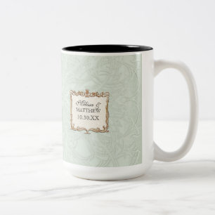 Gatsby Art Deco Nouveau Lace Faux Gold Tulip Two-Tone Coffee Mug