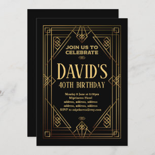 Gatsby, Art Deco, retro, vintage, invitation