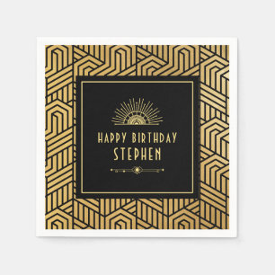 Gatsby Art Deco Roaring 20s Birthday Party Napkin