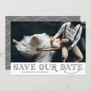 Gatsby Art Deco Typography Black Save the Date