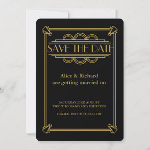 GATSBY ART DECO wedding SAVE THE DATE Invitation