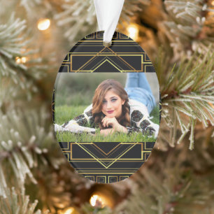 gatsby black and gold geometric pattern art deco ornament