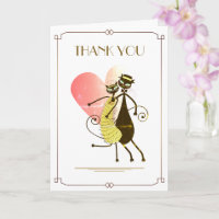 Gatsby Black Cats Wedding Thank You Card
