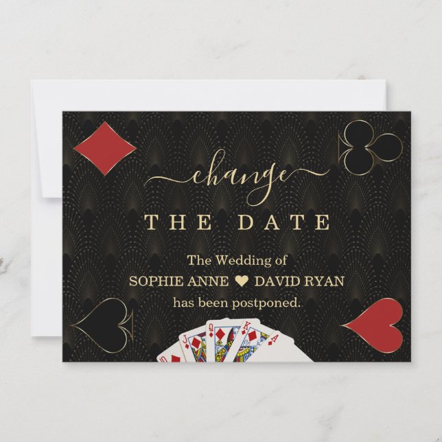 Gatsby Casino Las Vegas Change The Date Wedding Save The Date (Front)