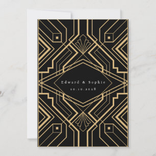 Gatsby Effect Wedding Save the Date Invitation