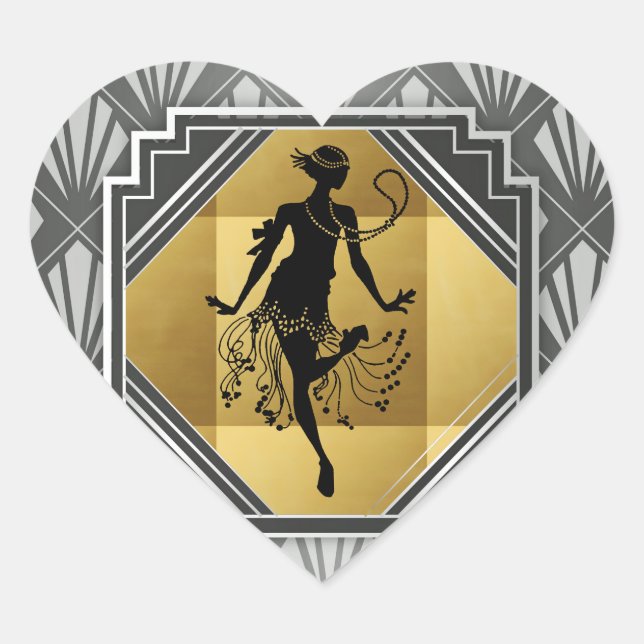 Gatsby Flapper Art Deco Stickers (Front)