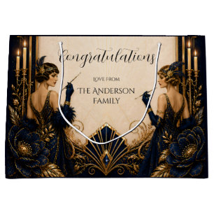Gatsby flapper girls art deco wedding LARGE Gift Bag
