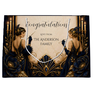 Gatsby flapper girls art deco wedding LARGE Gift Bag