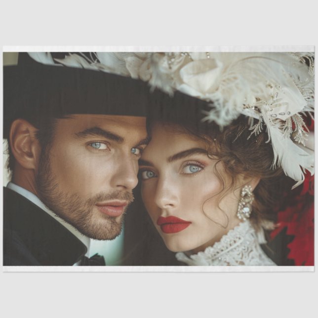 Gatsby Gala Lady and Gent Decoupage  Tissue Paper (Front)