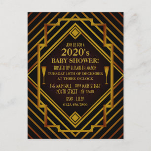 Gatsby Gold 2020's Baby Shower Invitation