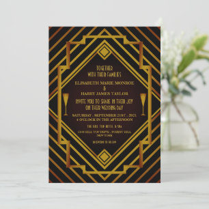 Gatsby Gold 2020's Wedding Invitation