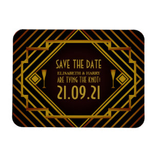 Gatsby Gold 2020's Wedding Save The Date Magnet