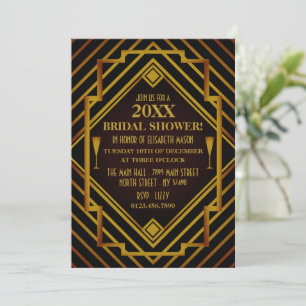 Gatsby Gold Bridal Shower Invitation