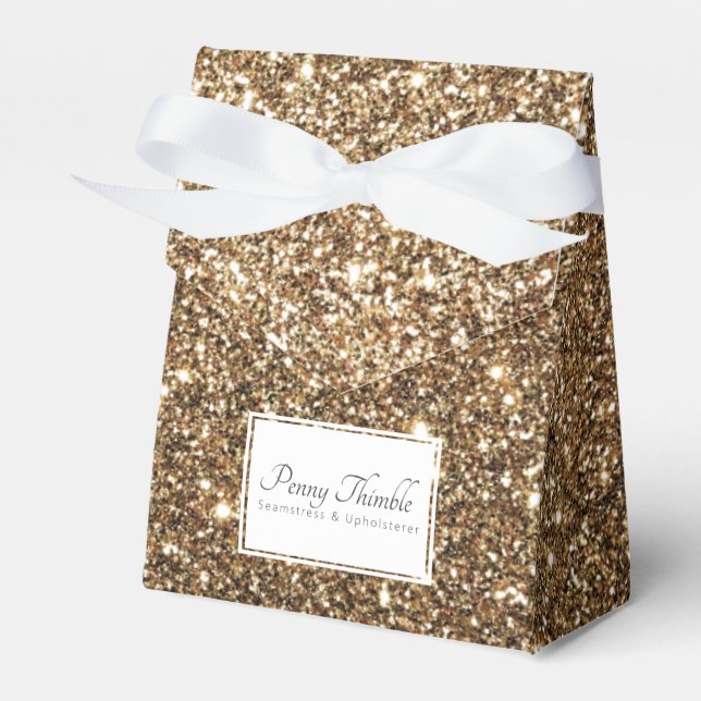 Gatsby Gold Glitter Favour Box (Front Side)