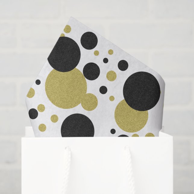 Gatsby Gold Wedding Sparkle Polka Dot Party Tissue Paper (Gift Bag)