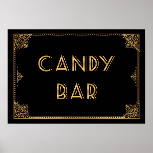 Gatsby inspired wedding sign CANDY BAR (Front)