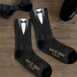 Gatsby Man Of Honour Wedding Funny Tuxedo Black Socks<br><div class="desc">A quirky pair of socks to hand to your Man of Honour or Bridesman as a thank you for being by your side on your wedding day. Featuring a black and white tuxedo ensemble with a retro gatsby-style font for your details.</div>