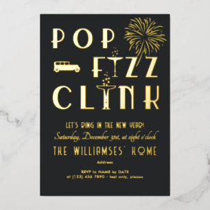Gatsby Pop Fizz Clink Art Deco New Years Eve Party