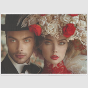 Gatsby Soiree Couple Decoupage  Tissue Paper