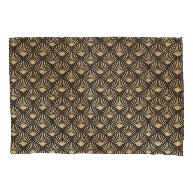 Gatsby Style Art Deco Fan Pattern Pillowcase (Front)
