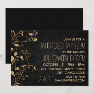 Gatsby Style, Murder Mystery Halloween Party Invitation