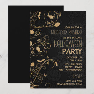Gatsby Style, Murder Mystery Halloween Party Invitation