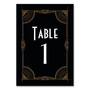 Gatsby Table Number 1920's Roaring 20s Wedding